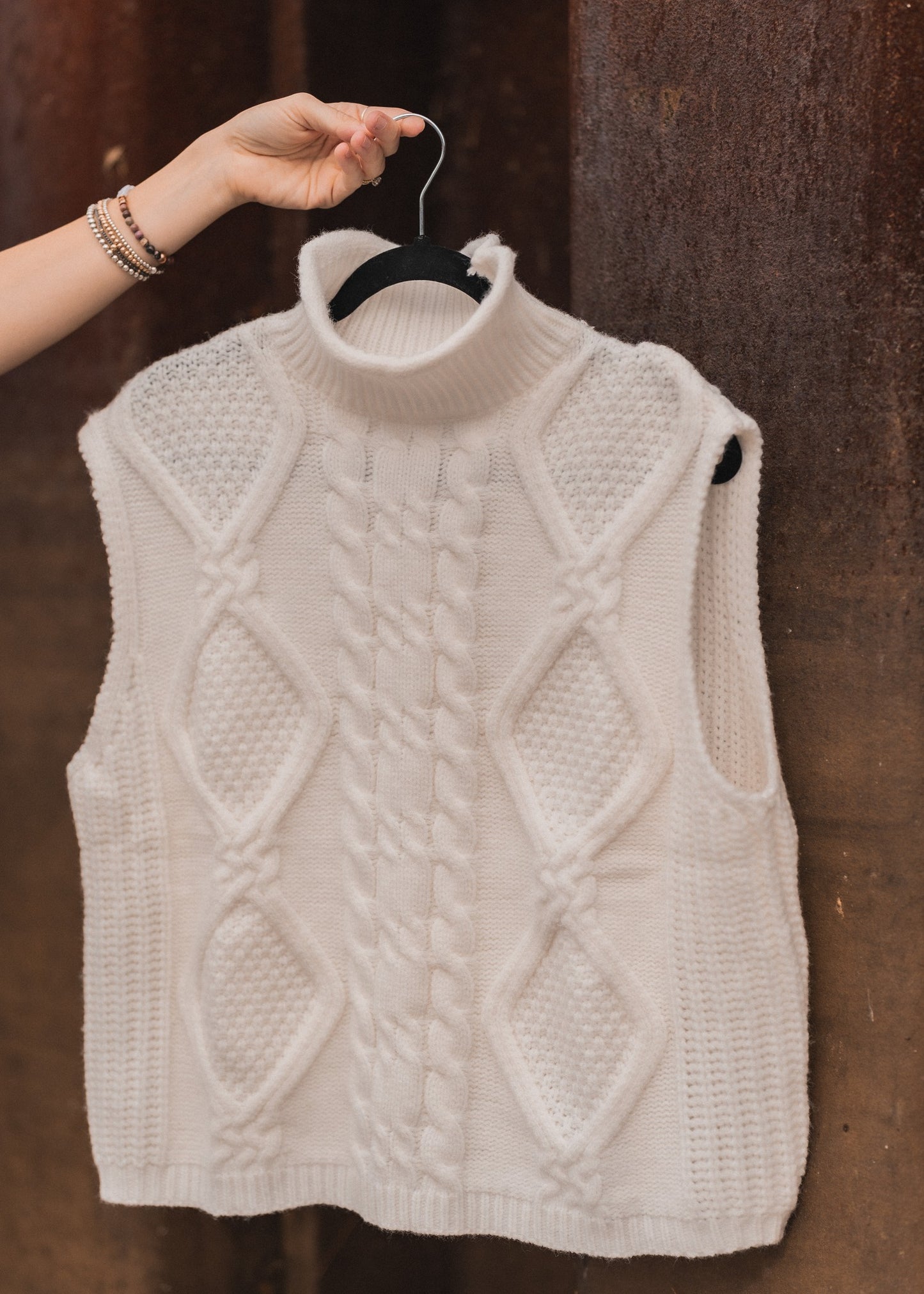 cable knit vest