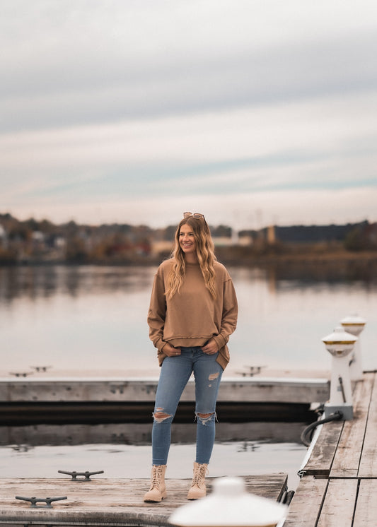 subtly suede crewneck